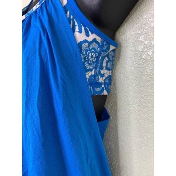 Lululemon Blue Racerback No Limits Tank Top W/ Built In Sports Bra Size Medium - Picture 3 of 11